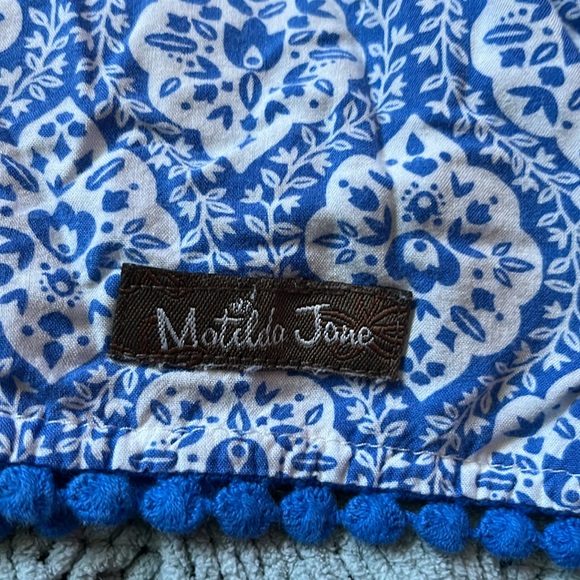 🔴 $3 - Matilda Jane Swim Cover Up Shorts Sz Small Blue and White - Picture 5 of 7